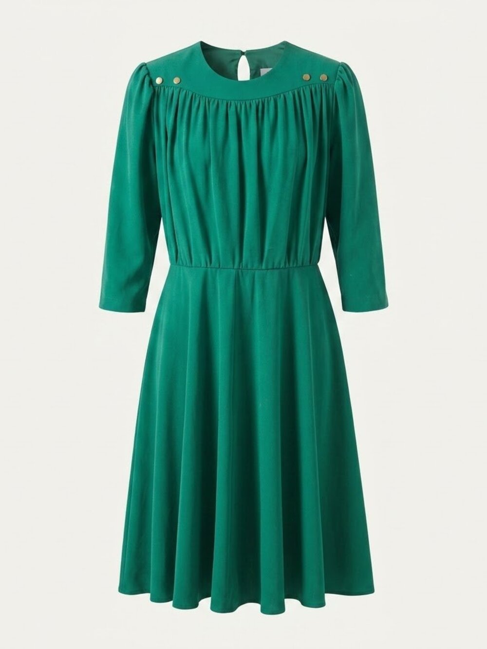 Leslie Belle Vintage Emerald Midi Dress - Made in Canada